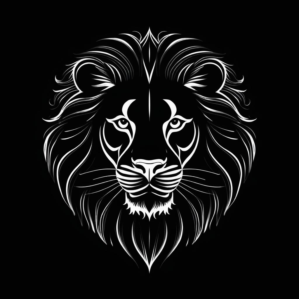 Minimalistic Typography Art of a Lion