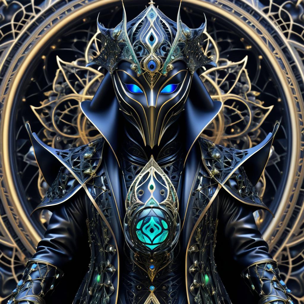 Alien Alchemist in Ornate Mask