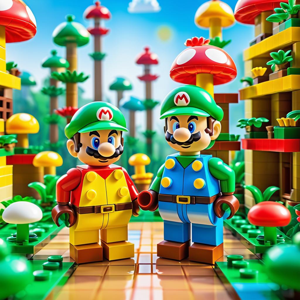 Mario and Luigi as Detailed Lego Figurines