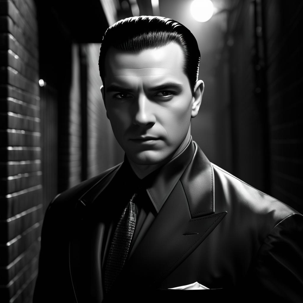 Ruthless Gangster in Noir Style Portrait