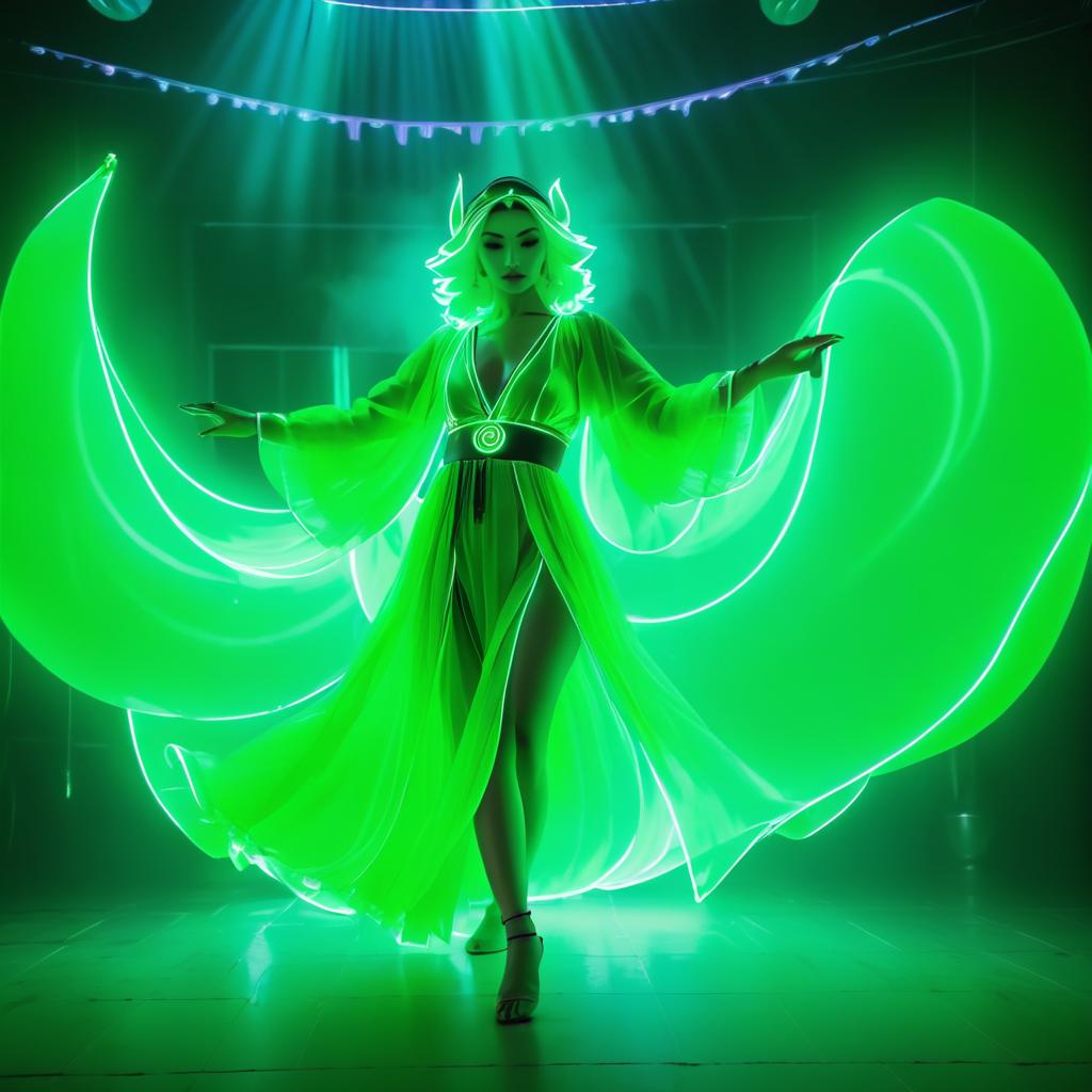 Mystical Elf Dancing at Neon Rave