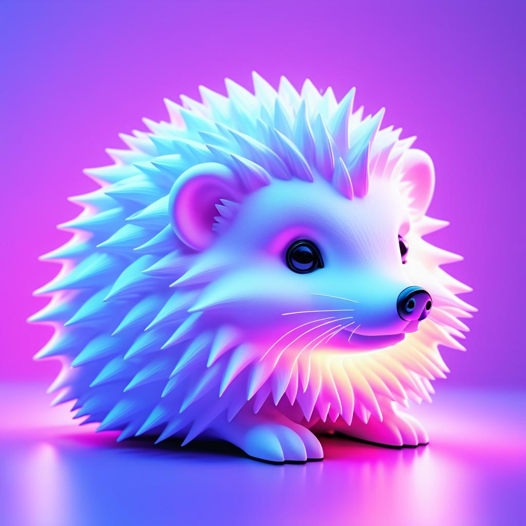 Retro Hedgehog in Vibrant Aesthetic