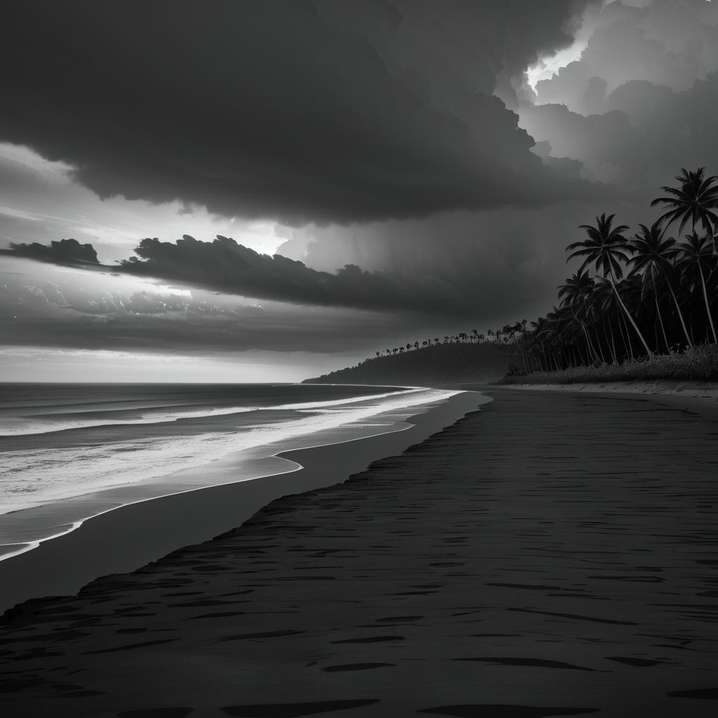 Moody Monochrome Palm Coast Landscape