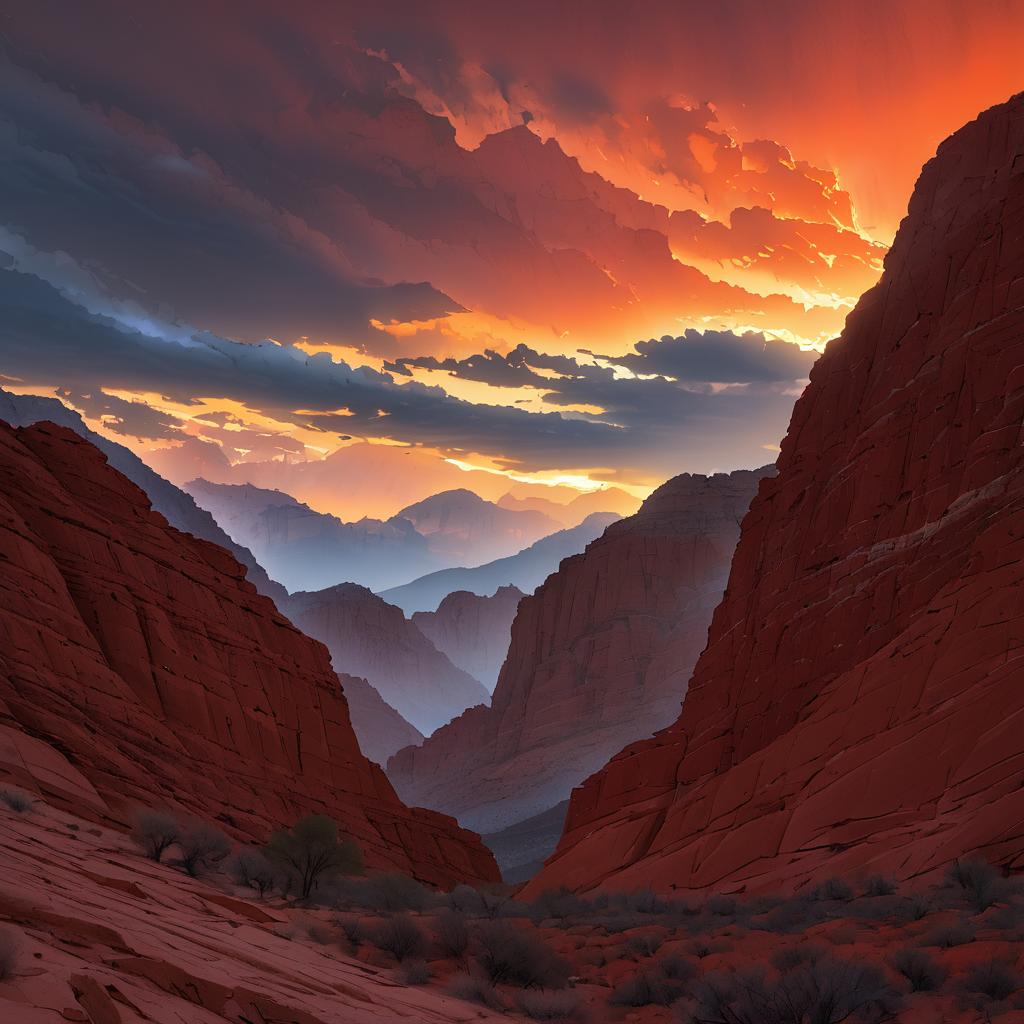 Futuristic Twilight at Red Rock Canyon