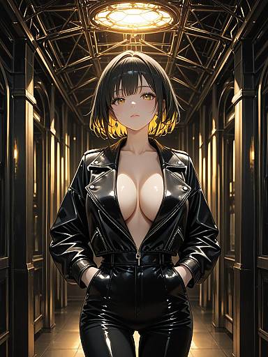 Edgy Fashion Portrait of Confident Woman