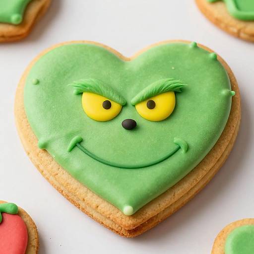 Grinch-Inspired Heart Cookie Cake
