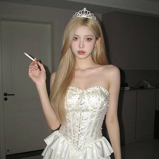 Glamorous Woman in Sequined Top