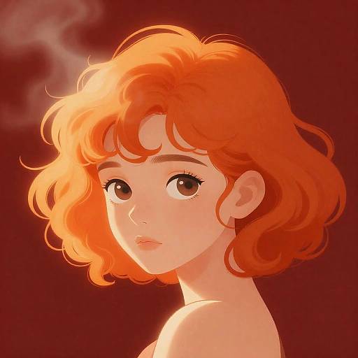 Vibrant Young Girl with Curly Orange Hair