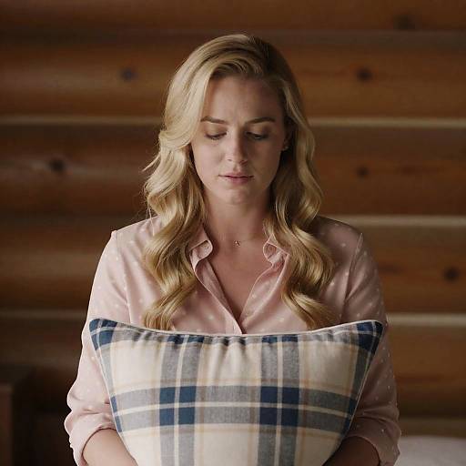 Blonde Woman in Pink Polka-Dots