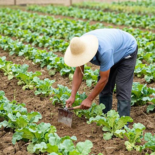 Traditional Family Farm Planting Scene