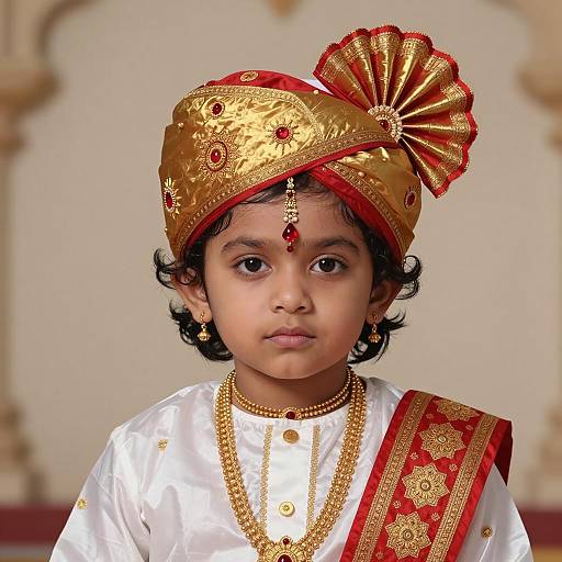 Young Indian Boy in Traditional Attire