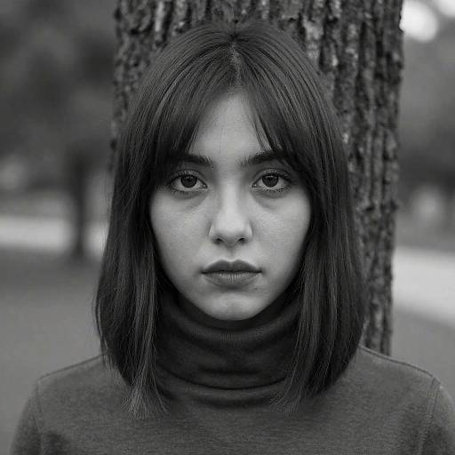 Black-and-White Portrait of a Young Woman