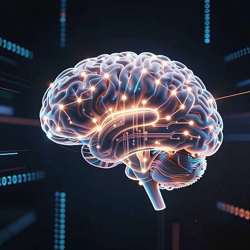 Glowing Digital Brain with Neural Circuits