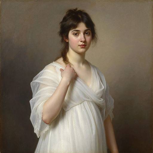 Serene Portrait in Classical White Dress