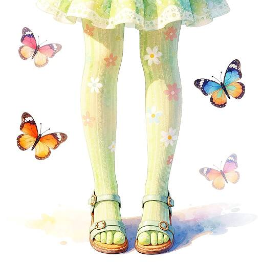 Cute Legs in Patterned Tights Art