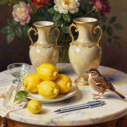 Silver Gel Pen Still Life Drawing