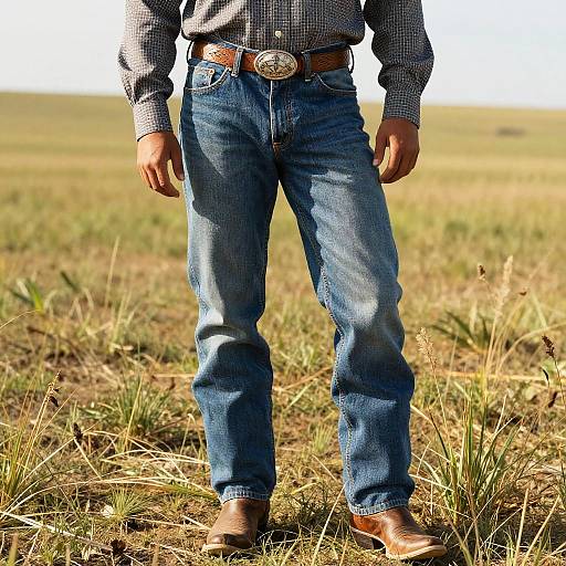 Sunlit Cowboy Style Prairie Scene