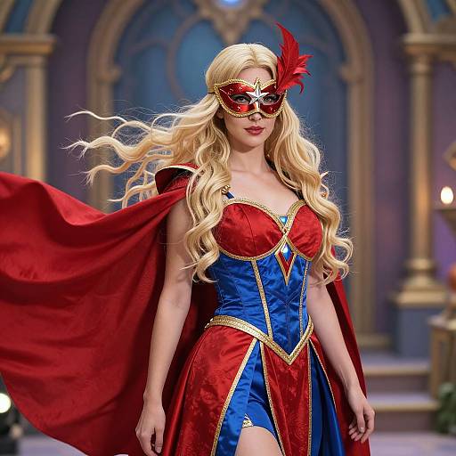 Regal Woman in Fantasy Hero Costume