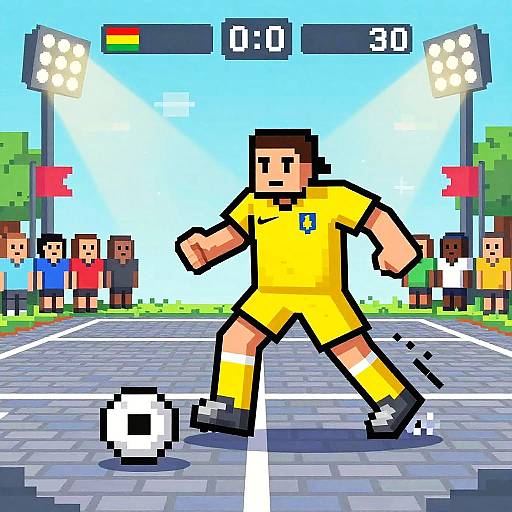 Retro Pixel Art Soccer Defense