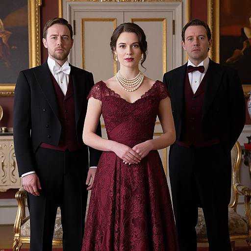 Elegant Trio in Vintage Downton Abbey Style