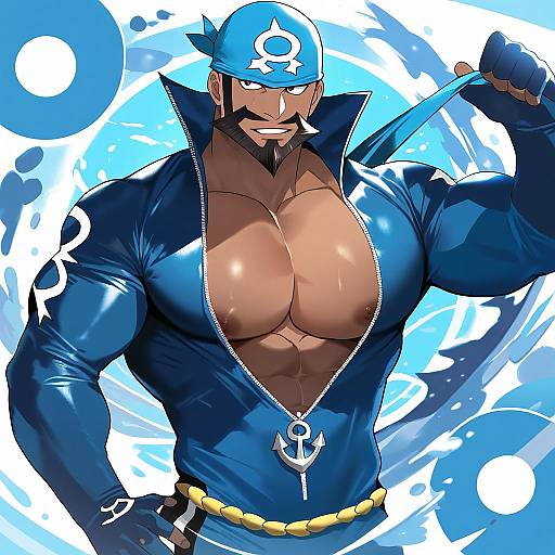 Illustration of Archie (pokemon), pokemon in the style of Suou-sensei