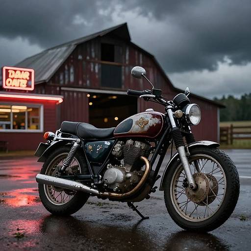 Vintage Motorcycle by Rustic Barn