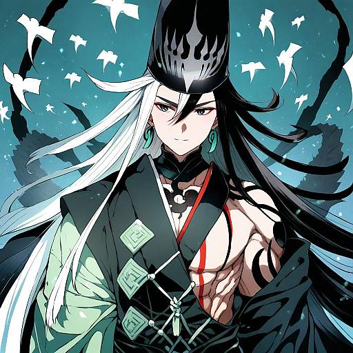 Illustration of Ashiya douman (third ascension) (fate), fate/grand order in the style of Gomennasai