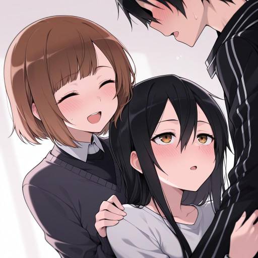 Anime Trio: Kirito with Two Girls
