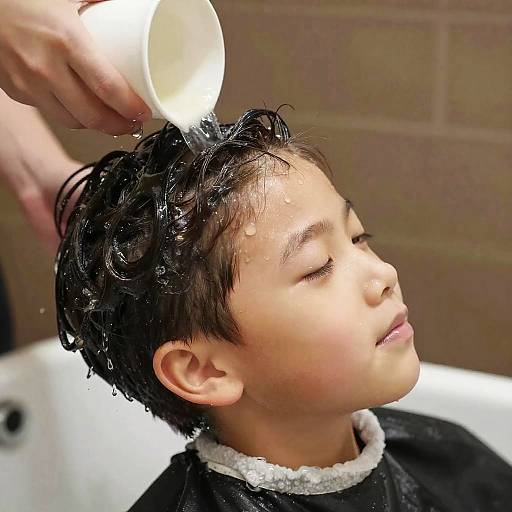 Young Boy Getting Hair Washed