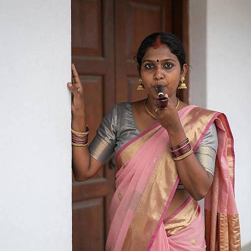 Elegant Indian Woman in Saree Portrait