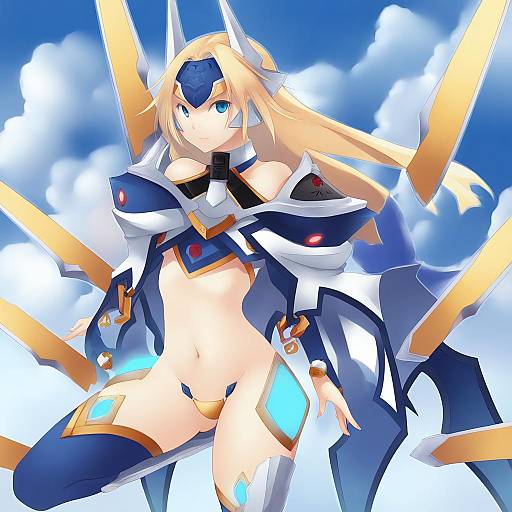 Illustration of Mu-12, blazblue in the style of Akamaru