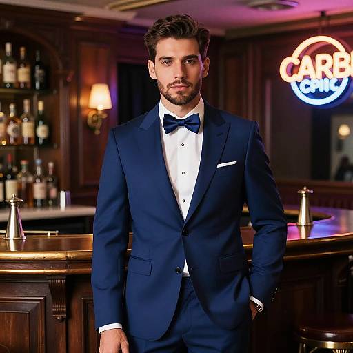 Confident Man in Elegant Bar Portrait
