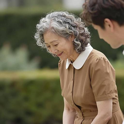 Smiling Elderly Woman Outdoors