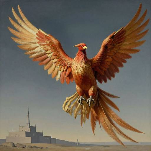Surreal Phoenix in Magritte Style