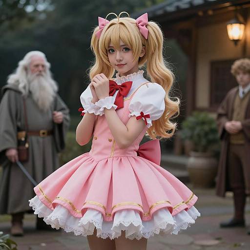 Magical Girl Cosplay with Gandalf and Companion