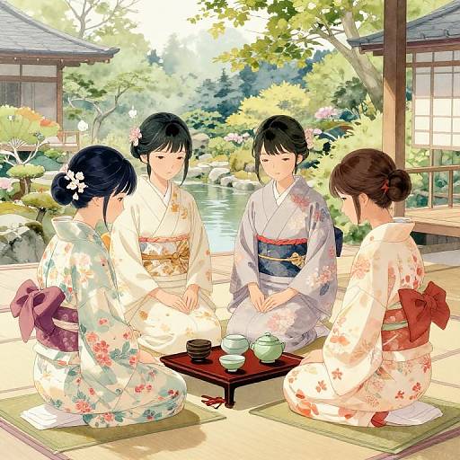 Genshin Ladies Tea Ceremony Serenity