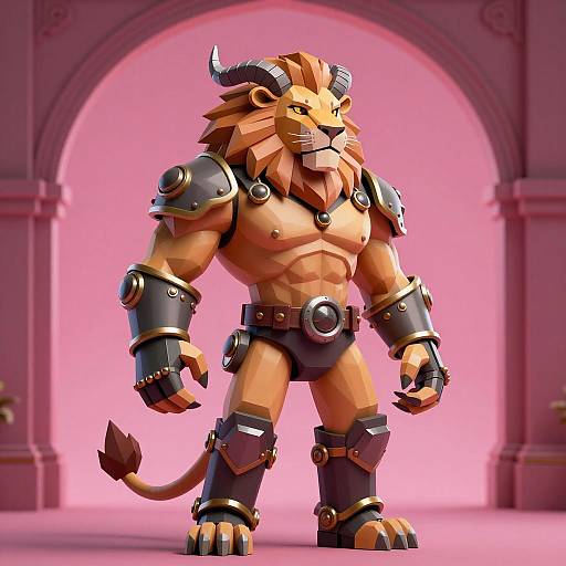 Heroic 3D Manticore in Steampunk Style