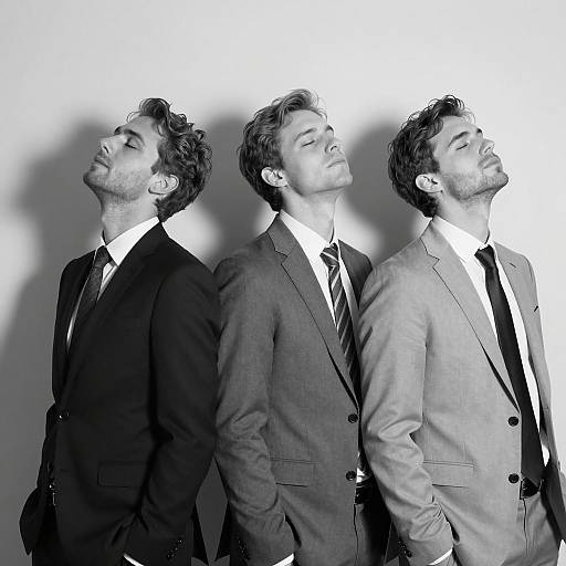 Drunken Trio in Elegant Suits