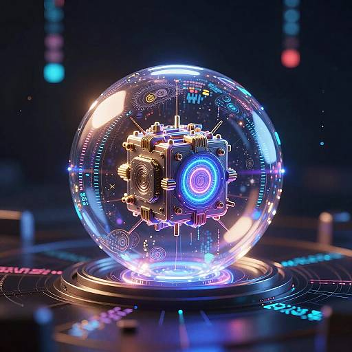 AI Core in Glowing Orb