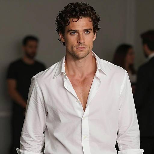 Handsome Man in Dimly Lit Room