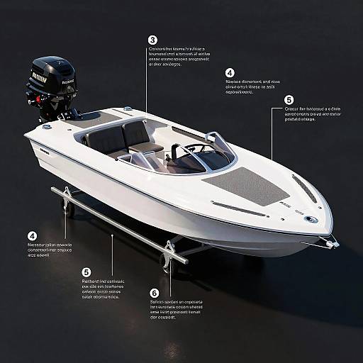 Exploded View of Modern Speedboat