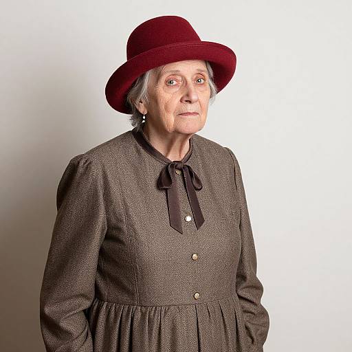 Old Lady in Red Hat Costume