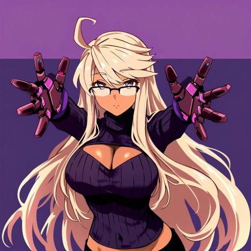 Illustration of Alma armas, va-11 hall-a in the style of Pot-de