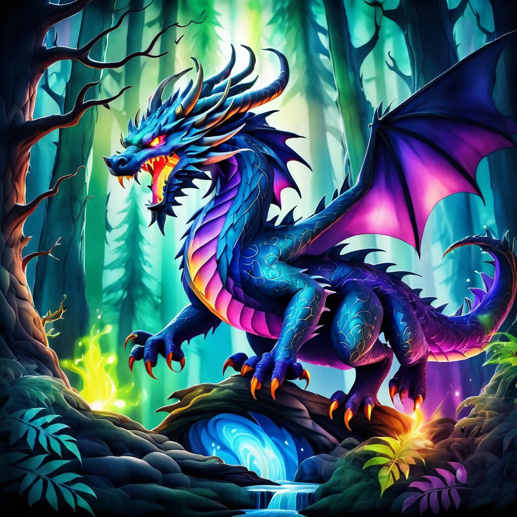 Fierce Dragon in Enchanted Forest