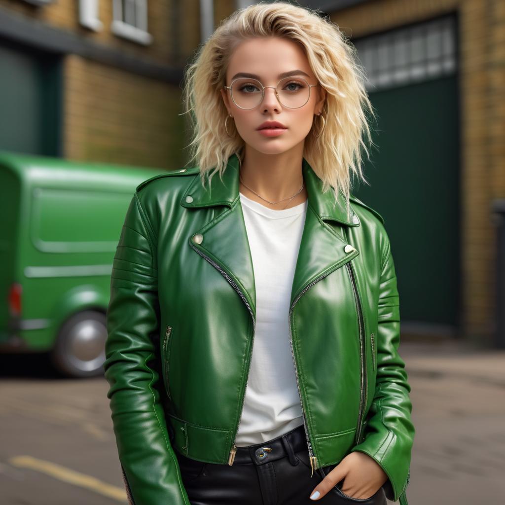 Charismatic British Model in Leather Jacket