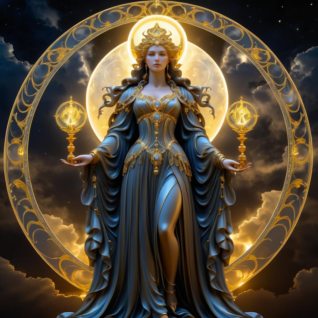 Luminous Hekate in Intricate Baroque Style