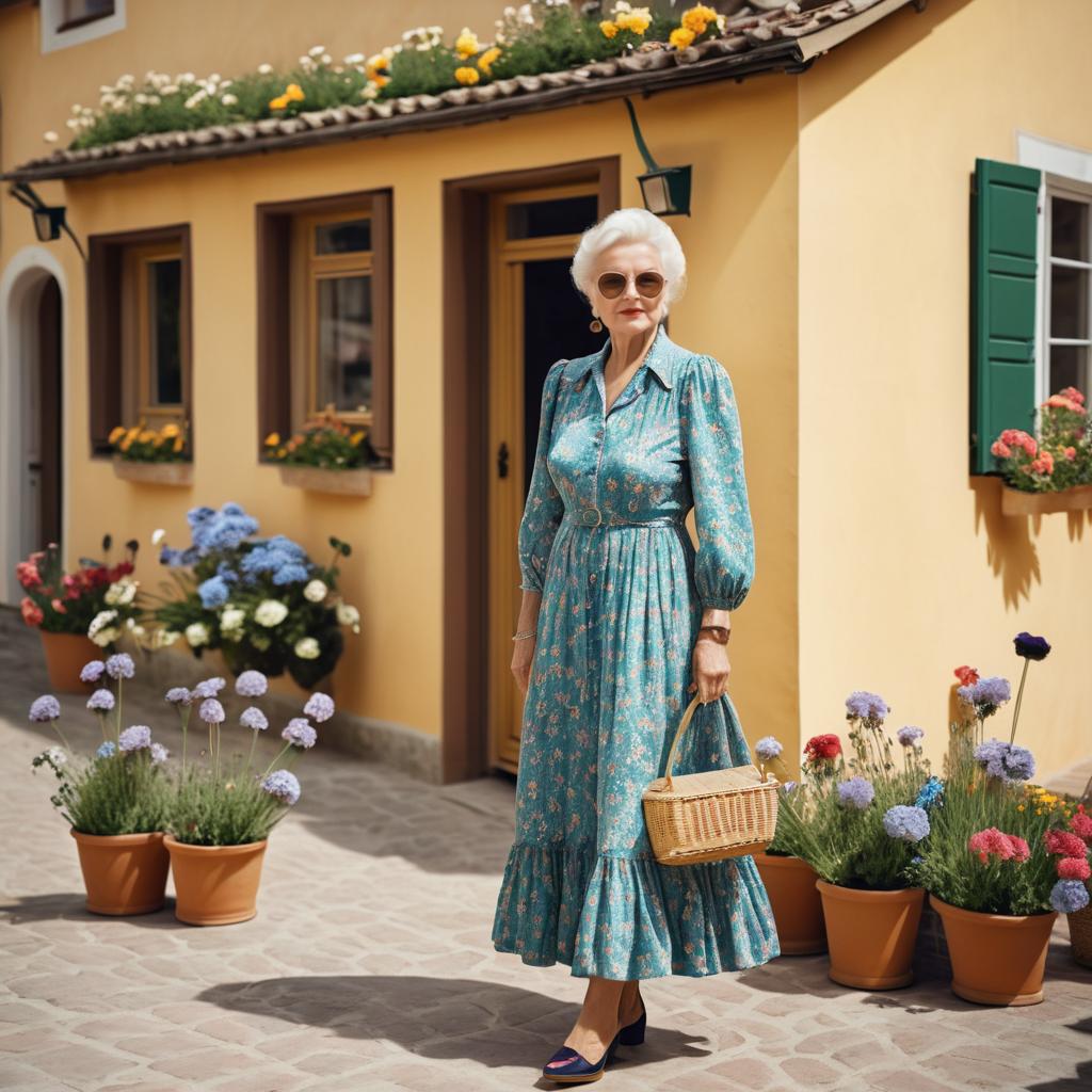 Vintage Fashion in Quaint Village Setting