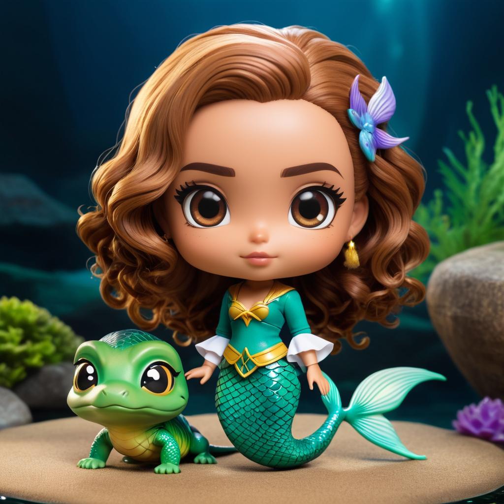 Chibi Hermione with Lizard Sidekick