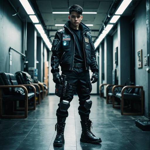 Futuristic Cyberpunk Male Fashion Showcase