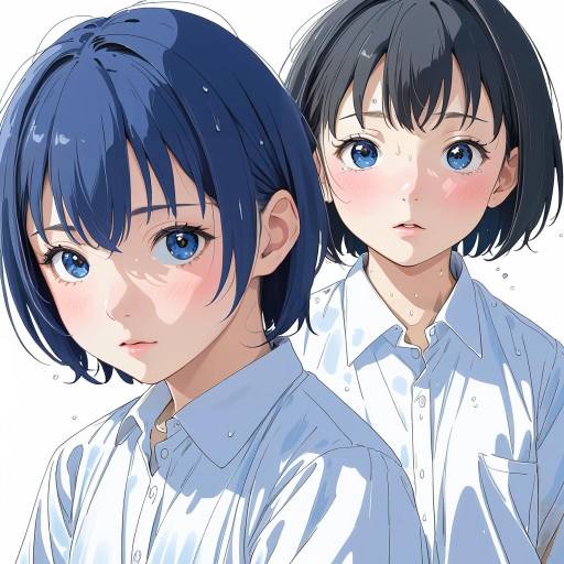 Illustration of Adachi sakura, adachi to shimamura in the style of Imaichi